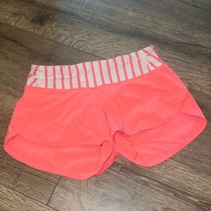 Coral Rare Lululemon Size 2 Speed Shorts